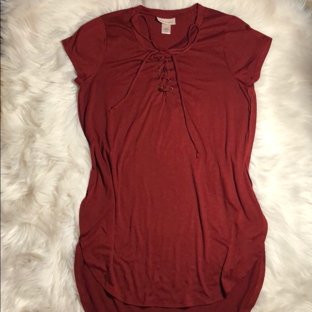 Lace Up Tunic Tee
